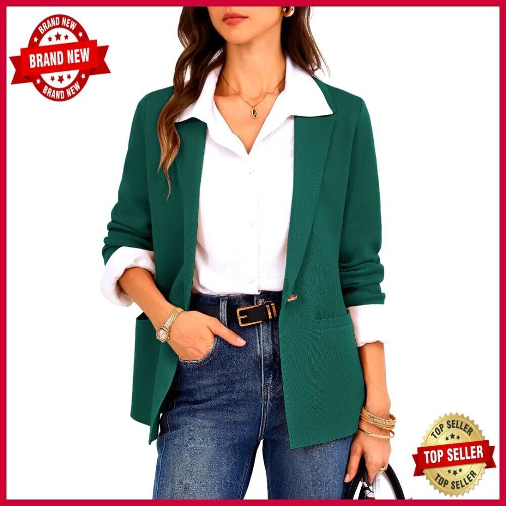 Fitted Sweater Blazer, Recycled Knit, Pockets, Business Casual